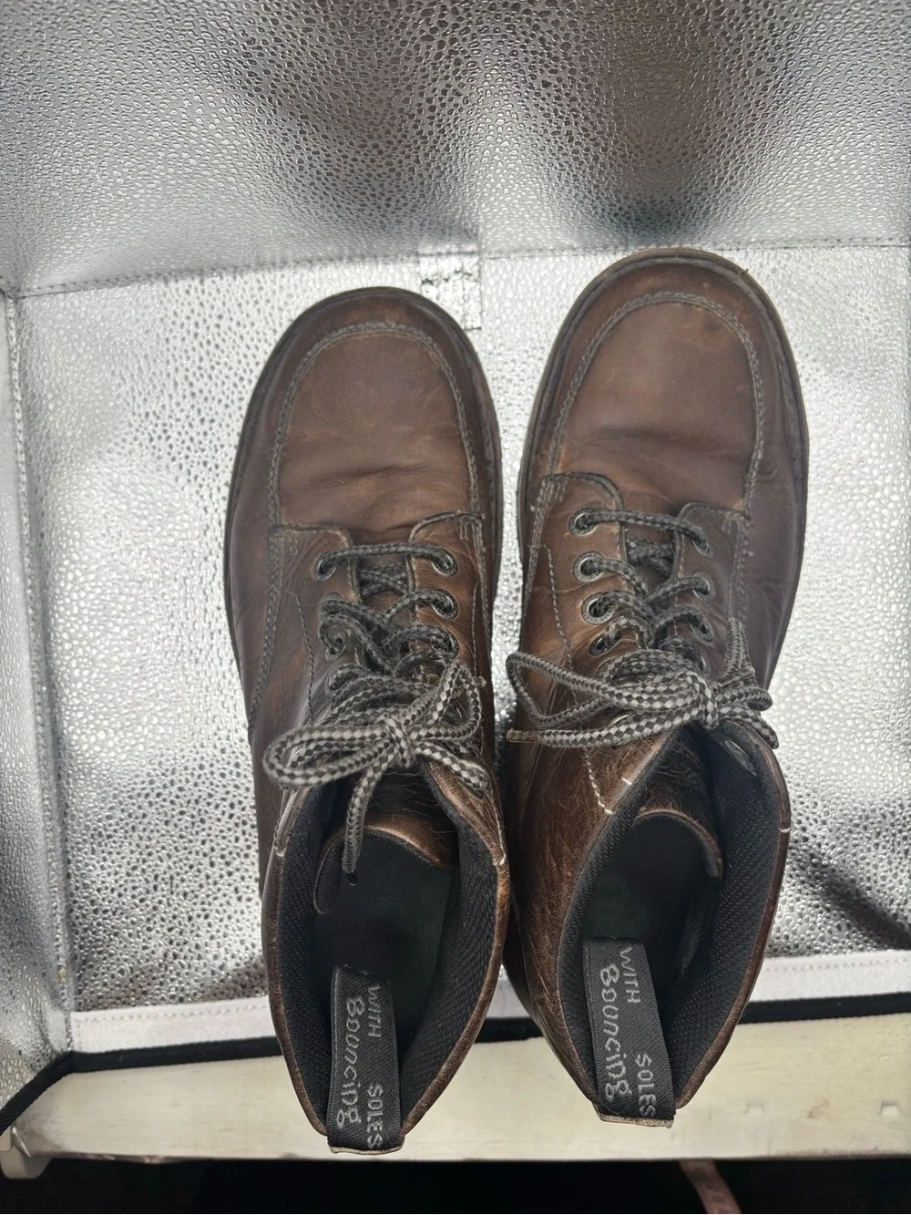 DR. MARTENS Kameron Mock Toe Brown Leather Lace Up Ankle Boots Mens Size 11